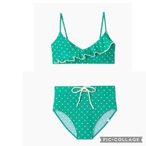 Summersalt 2 Pc Swim Bathing Suit Ruffle Marina Top High Rise Bottom NWT Sz 8